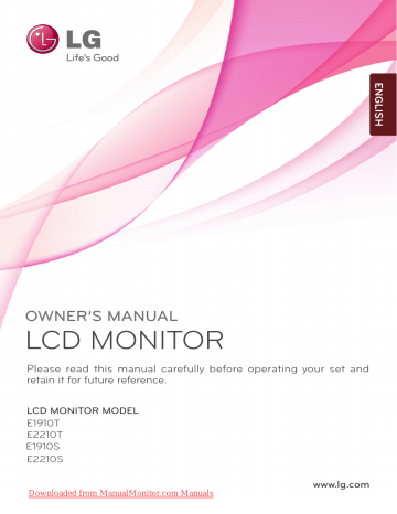LG Flatron E1910T User Guide LG Flatron E1910T User Guide