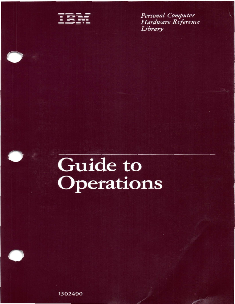 PC/AT 5170 Guide To Operations 1502490 PC/AT 5170 Guide To Operations 1502490