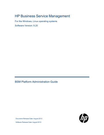 BSM Platform Administration Guide | Manualzz BSM Platform Administration Guide | Manualzz