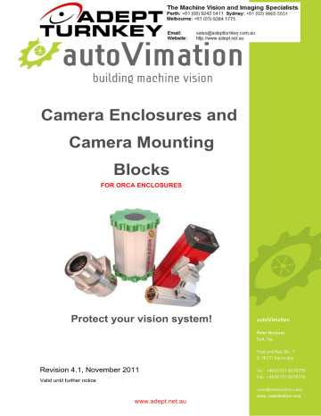 Camera Enclosures and Camera Mounting Blocks Camera Enclosures and Camera Mounting Blocks