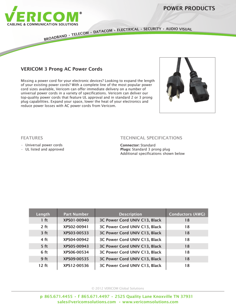 power products - Vericom Global Solutions power products - Vericom Global Solutions