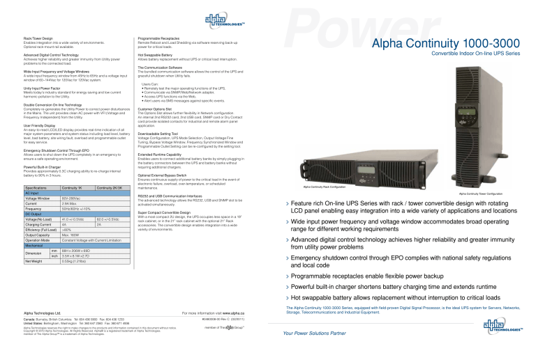 Alpha Continuity 1000-3000 Alpha Continuity 1000-3000