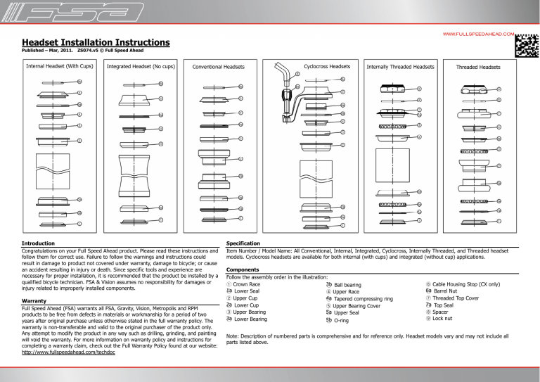 Headset Installation Instructions Headset Installation Instructions
