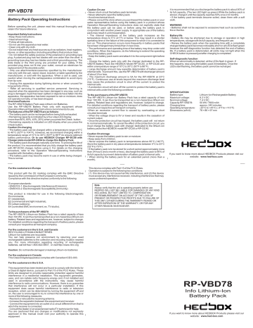 RP-VBD78 User Manual.cdr - HEDBOX is the leading Manufacturer RP-VBD78 User Manual.cdr - HEDBOX is the leading Manufacturer