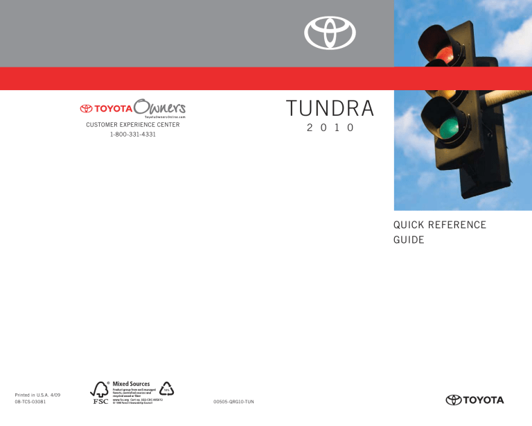 Toyota Tundra Reference guide Toyota Tundra Reference guide