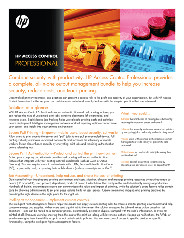 information on HP® Access Control Professional information on HP® Access Control Professional