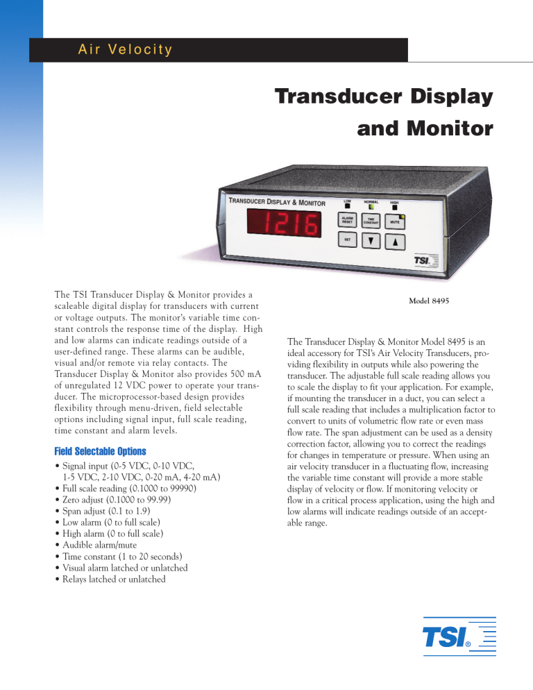 Transducer Display and Monitor Transducer Display and Monitor