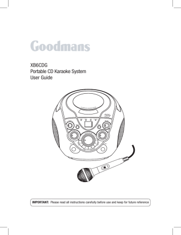Goodmans XB6CDG Karaoke Machine User guide | Manualzz Goodmans XB6CDG Karaoke Machine User guide | Manualzz