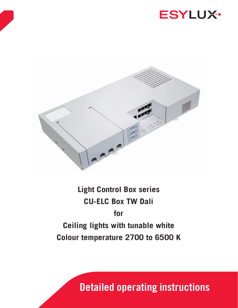 Detailed operating instructions Detailed operating instructions