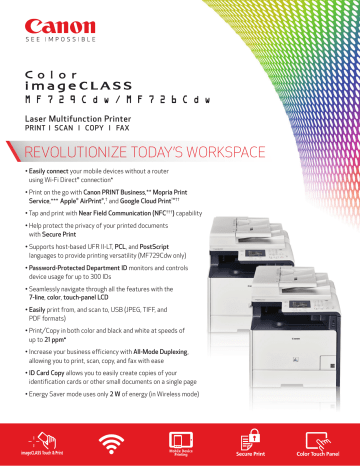 imageCLASS_MF720Cdw Series imageCLASS_MF720Cdw Series