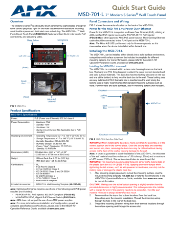 MSD 701 7 Modero S SeriesWall Touch Panel Manualzz