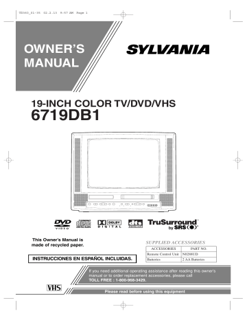 Sylvania 6719DB Owner's Manual | Manualzz Sylvania 6719DB Owner's Manual | Manualzz