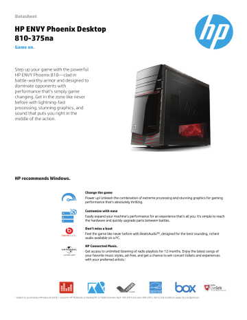 HP ENVY Phoenix Desktop 810 Manualzz