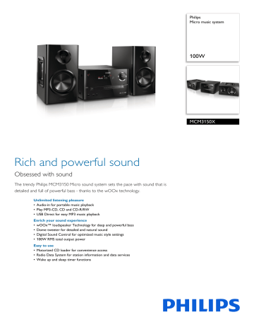 MCM3150X/78 Philips Micro music system MCM3150X/78 Philips Micro music system