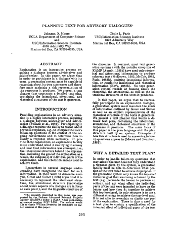 planning text for advisory dialogues planning text for advisory dialogues
