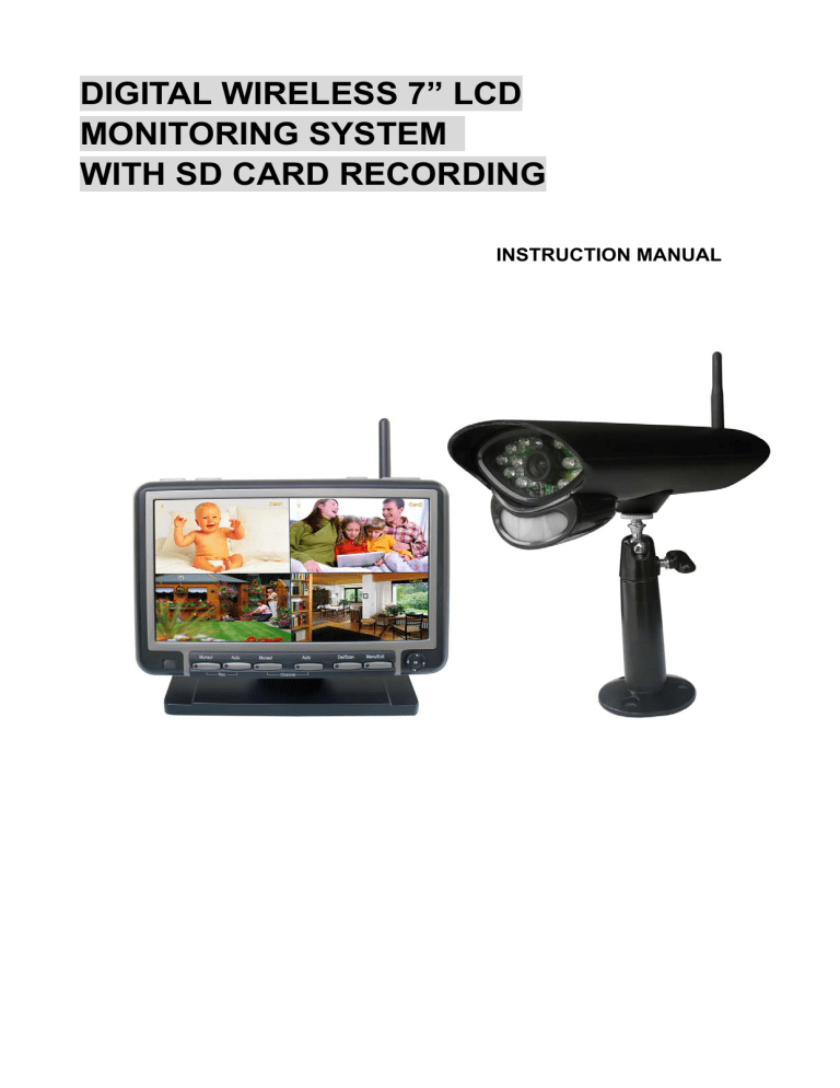 digital wireless 7” lcd monitoring system with sd card recording digital wireless 7” lcd monitoring system with sd card recording