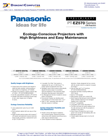 PT-EZ570 Series - DiskontComputer PT-EZ570 Series - DiskontComputer