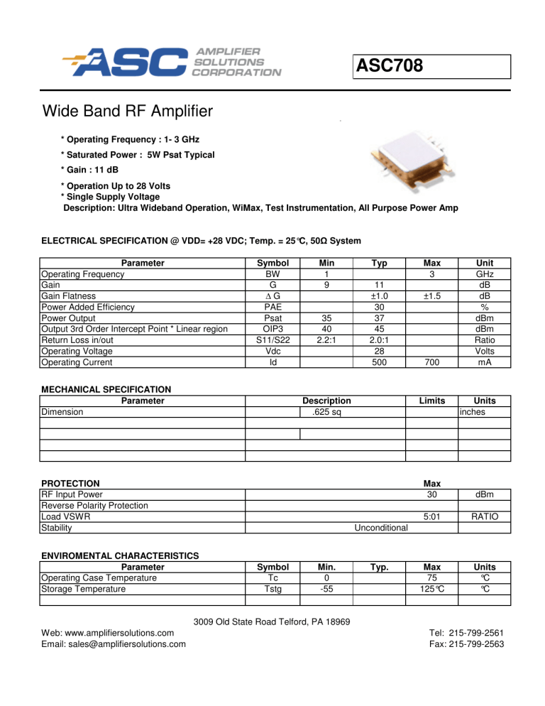 ASC708 - Amplifier Solutions ASC708 - Amplifier Solutions