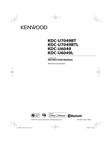 KDC-U7049BT KDC-U7049BTL KDC-U6049 KDC-U6049L KDC-U7049BT KDC-U7049BTL KDC-U6049 KDC-U6049L