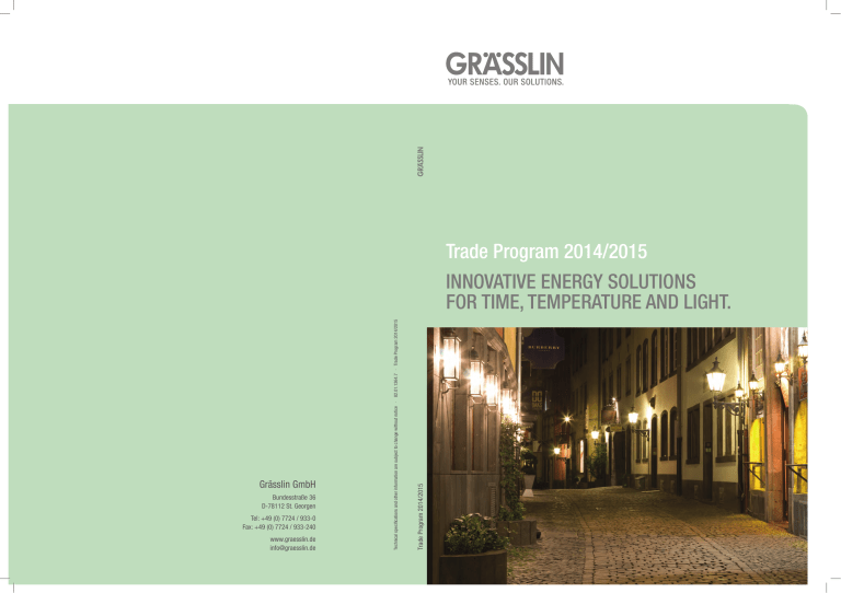 Trade Program 2014/2015 INNOVATIVE ENERGy Trade Program 2014/2015 INNOVATIVE ENERGy