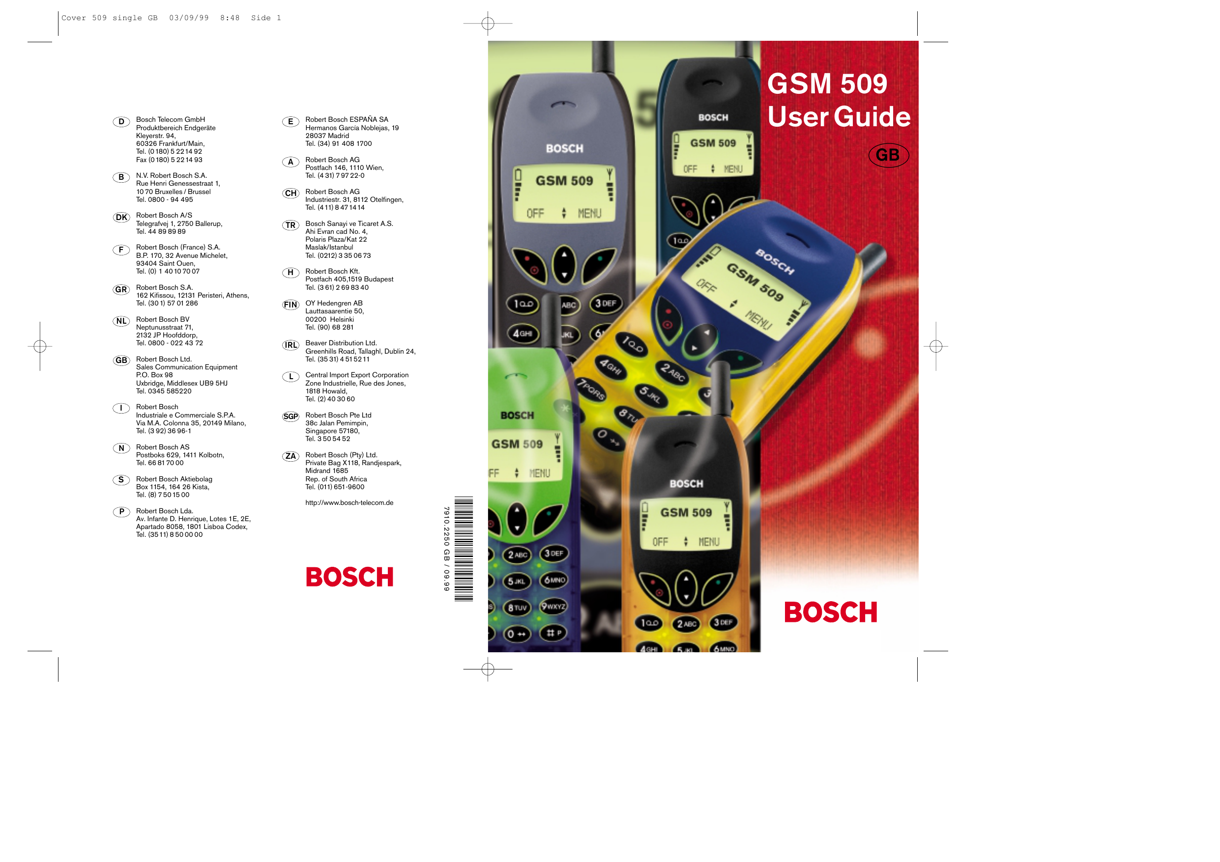 Bosch Appliances GSM 509 Cell Phone User manual | Manualzz Bosch Appliances GSM 509 Cell Phone User manual | Manualzz