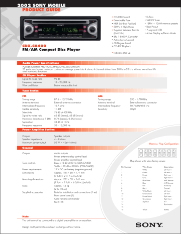 2002 SONY MOBILE PRODUCT GUIDE 2002 SONY MOBILE PRODUCT GUIDE