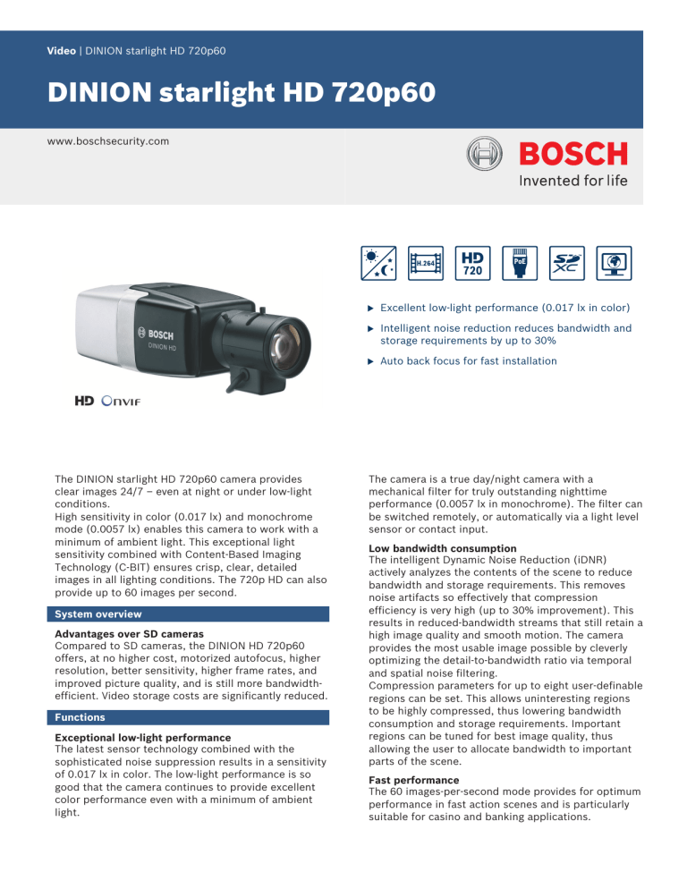 DINION starlight HD 720p60 DINION starlight HD 720p60
