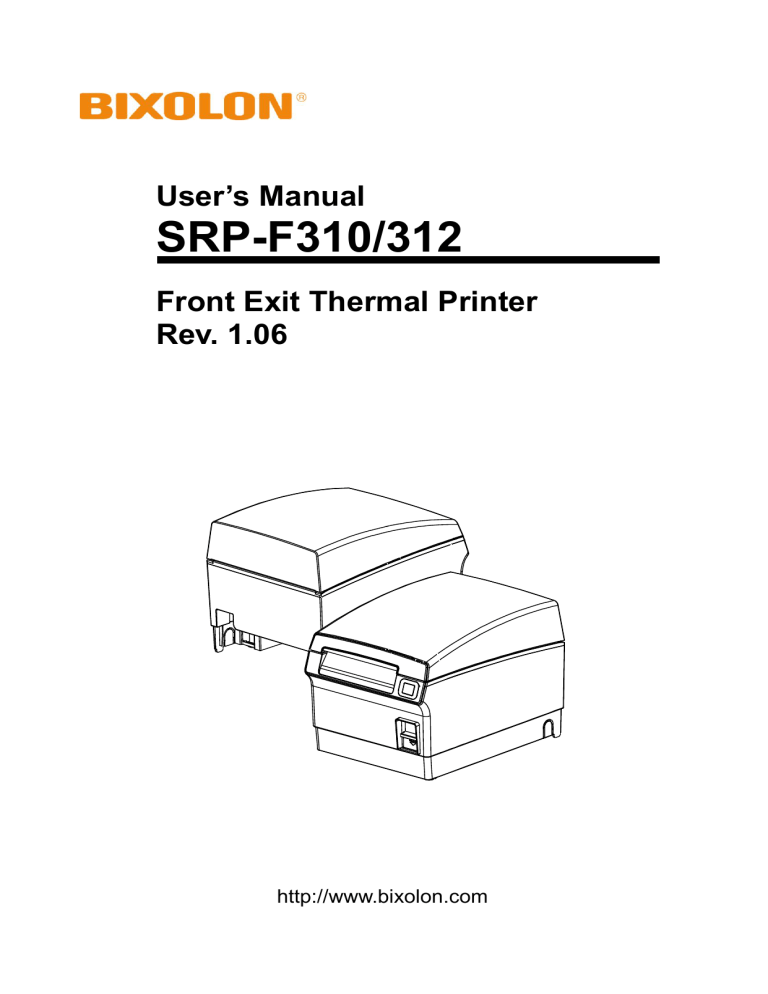 BIXOLON SRP-F310/F312 User manual BIXOLON SRP-F310/F312 User manual