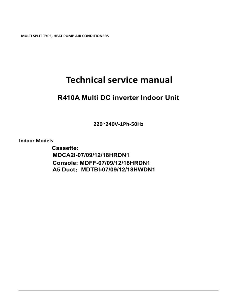 Technical service manual Technical service manual