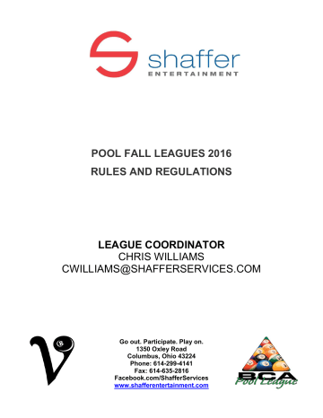 pool fall leagues 2016 rules and regulations league coordinator pool fall leagues 2016 rules and regulations league coordinator