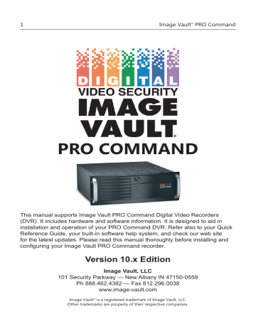 Image Vault PRO COMMAND User manual | Manualzz Image Vault PRO COMMAND User manual | Manualzz
