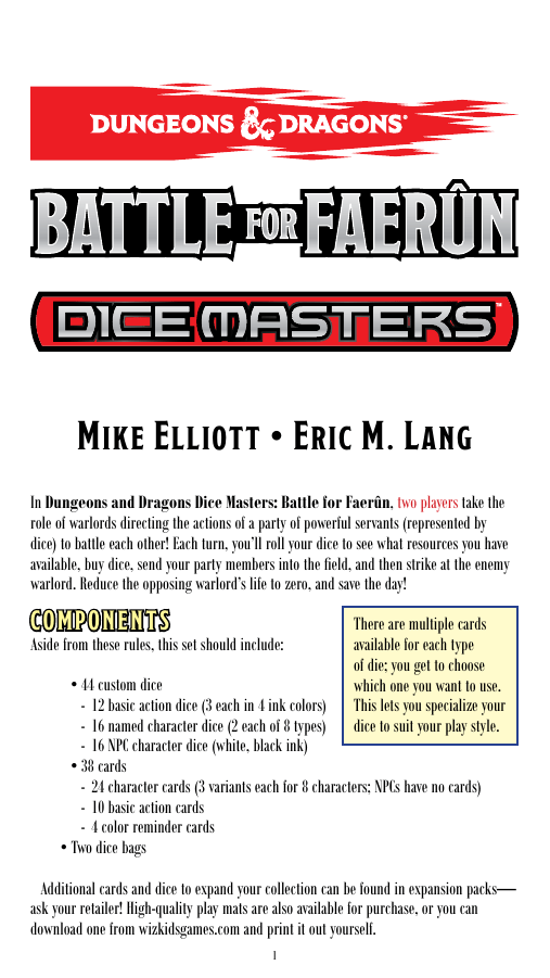 Mike Elliott • Eric M. Lang Mike Elliott • Eric M. Lang