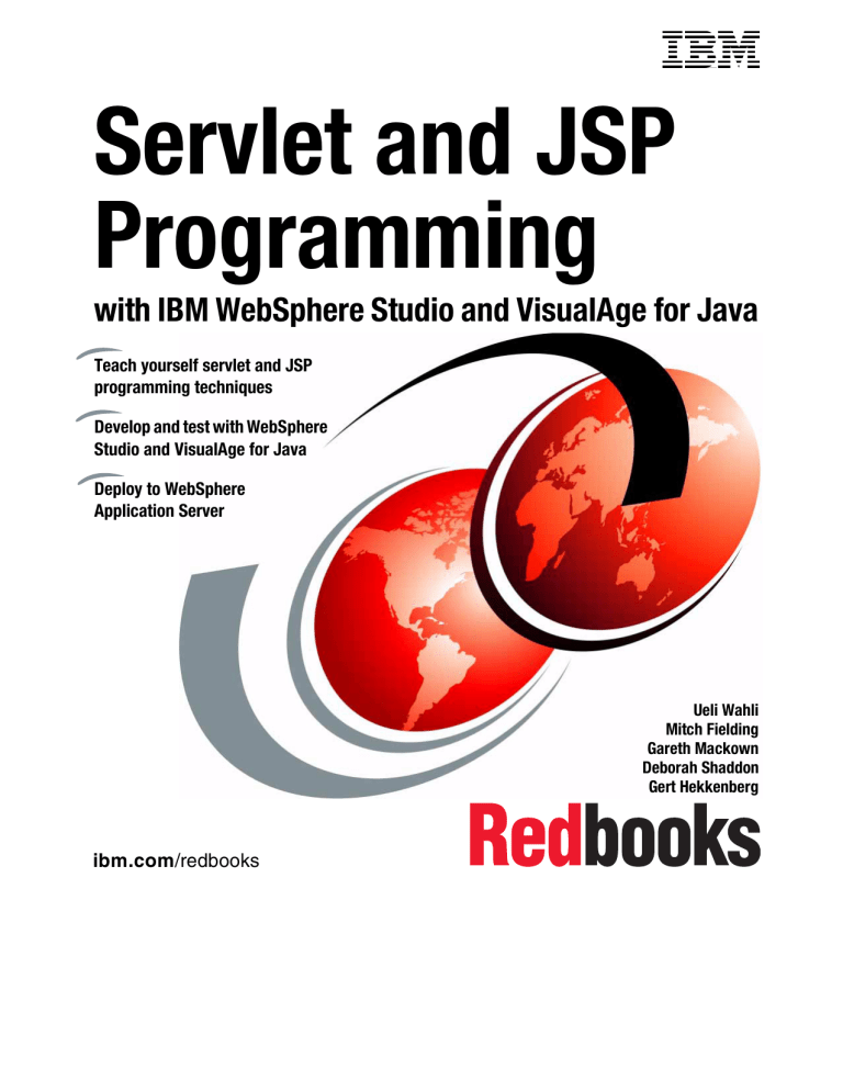 Servlet and JSP Programming Servlet and JSP Programming