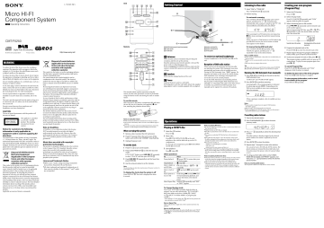 Sony CMT-FX250 Operating instructions Sony CMT-FX250 Operating instructions