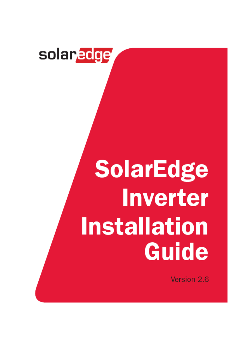 SolarEdge Installation Guide MAN 01 00057 2 6 Manualzz