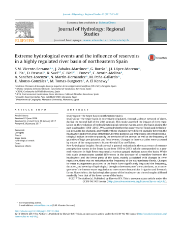 Extreme hydrological events and the influence of - MEDACC Extreme hydrological events and the influence of - MEDACC
