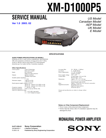 xm-d1000p5 monaural power amplifier xm-d1000p5 monaural power amplifier