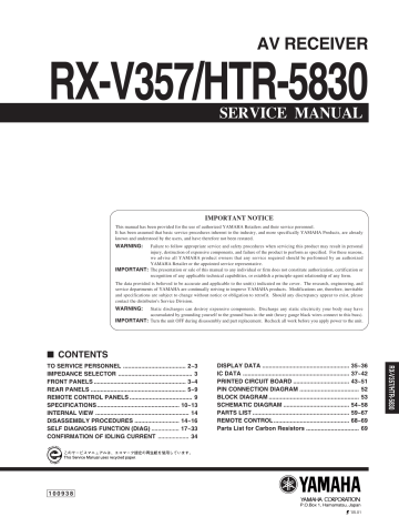 av receiver rx-v357/htr-5830 av receiver rx-v357/htr-5830