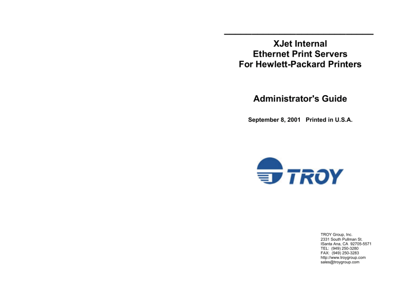 XJet Internal Ethernet Print Servers For Hewlett XJet Internal Ethernet Print Servers For Hewlett