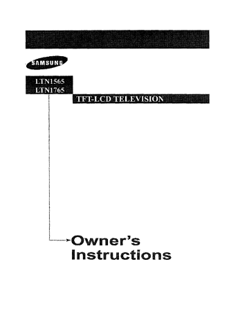 Samsung LTN1765 LCD Television Owner's Manual | Manualzz Samsung LTN1765 LCD Television Owner's Manual | Manualzz