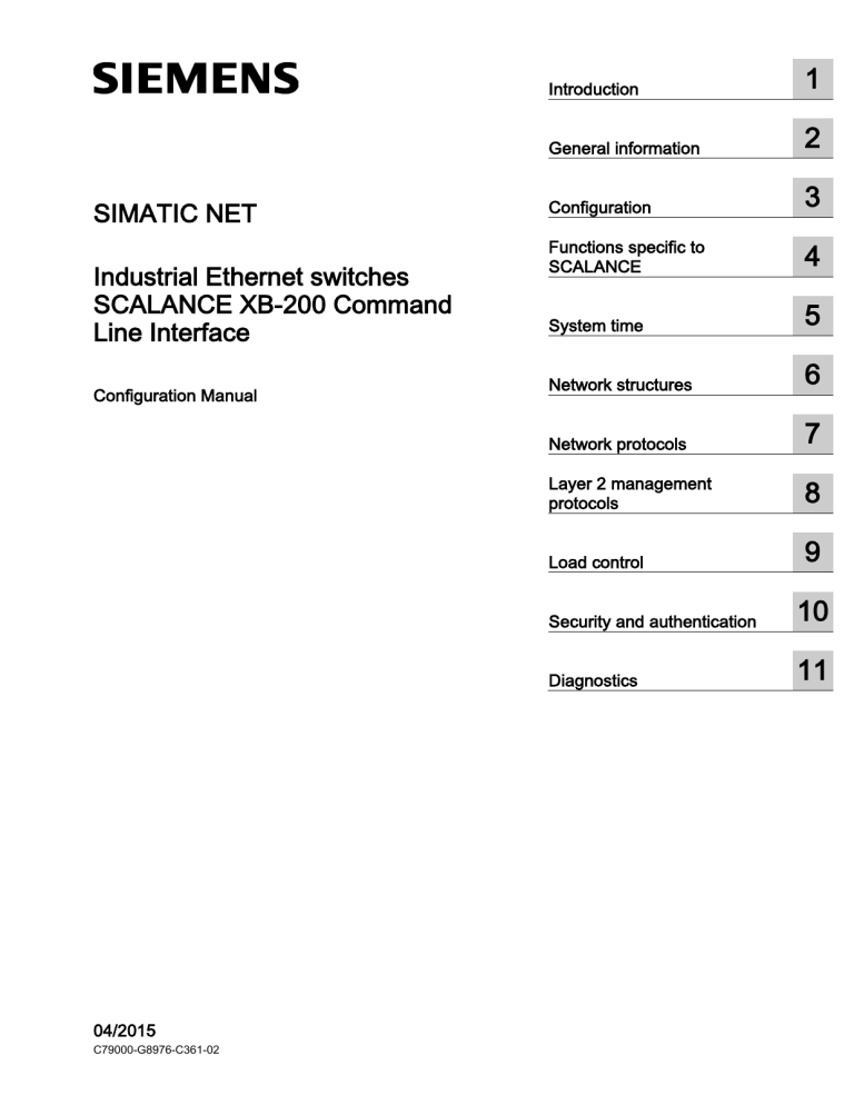 SCALANCE XB-200 Command Line Interface SCALANCE XB-200 Command Line Interface
