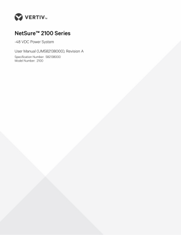 Vertiv NetSure 2100 Series User Manual | Manualzz