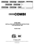 Blodgett Combi COS-5H Installation And Operation Instructions Manual