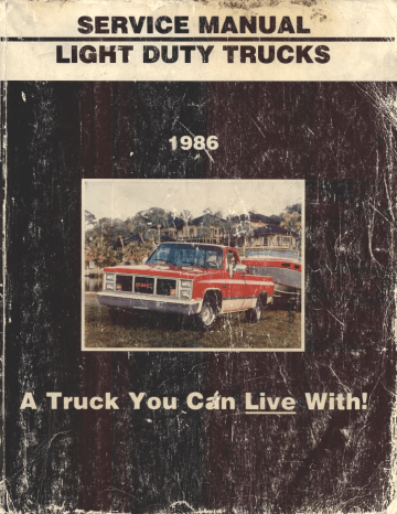 GMC 1986 C-K, 1986 G-VAN, 1986 P-Truck Service Manual | Manualzz