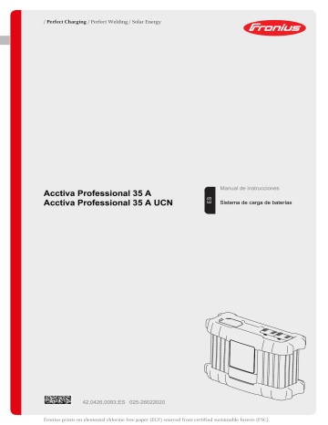 Fronius Acctiva Professional 35 A Manual de usuario | Manualzz