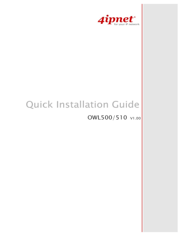 4IPNET OWL500 Quick Installation Manual | Manualzz 4IPNET OWL500 Quick Installation Manual | Manualzz