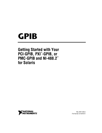National Instruments PCI-GPIB, PMC-GPIB, PXI-GPIB Getting Started | Manualzz National Instruments PCI-GPIB, PMC-GPIB, PXI-GPIB Getting Started | Manualzz