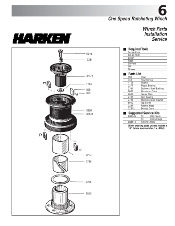 Harken Classic Winch 6 Plain Top Owner S Manual Manualzz