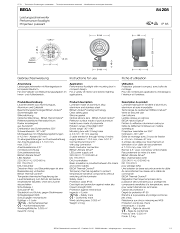 Bega 84 208 K4 Performance Floodlight Instructions For Use Manualzz