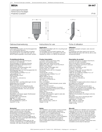 Bega 84 447 K4 Performance Floodlight Instructions For Use Manualzz